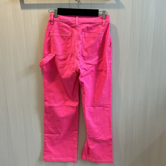 Neon hot pink Relaxed American Bazi strap Carpenter Jeans size 7 (28) grunge - Picture 8 of 10